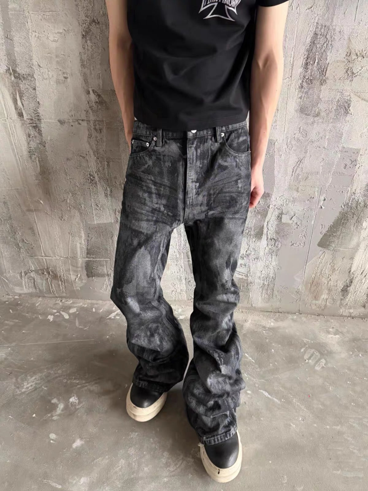 Obsidian Coated Denim