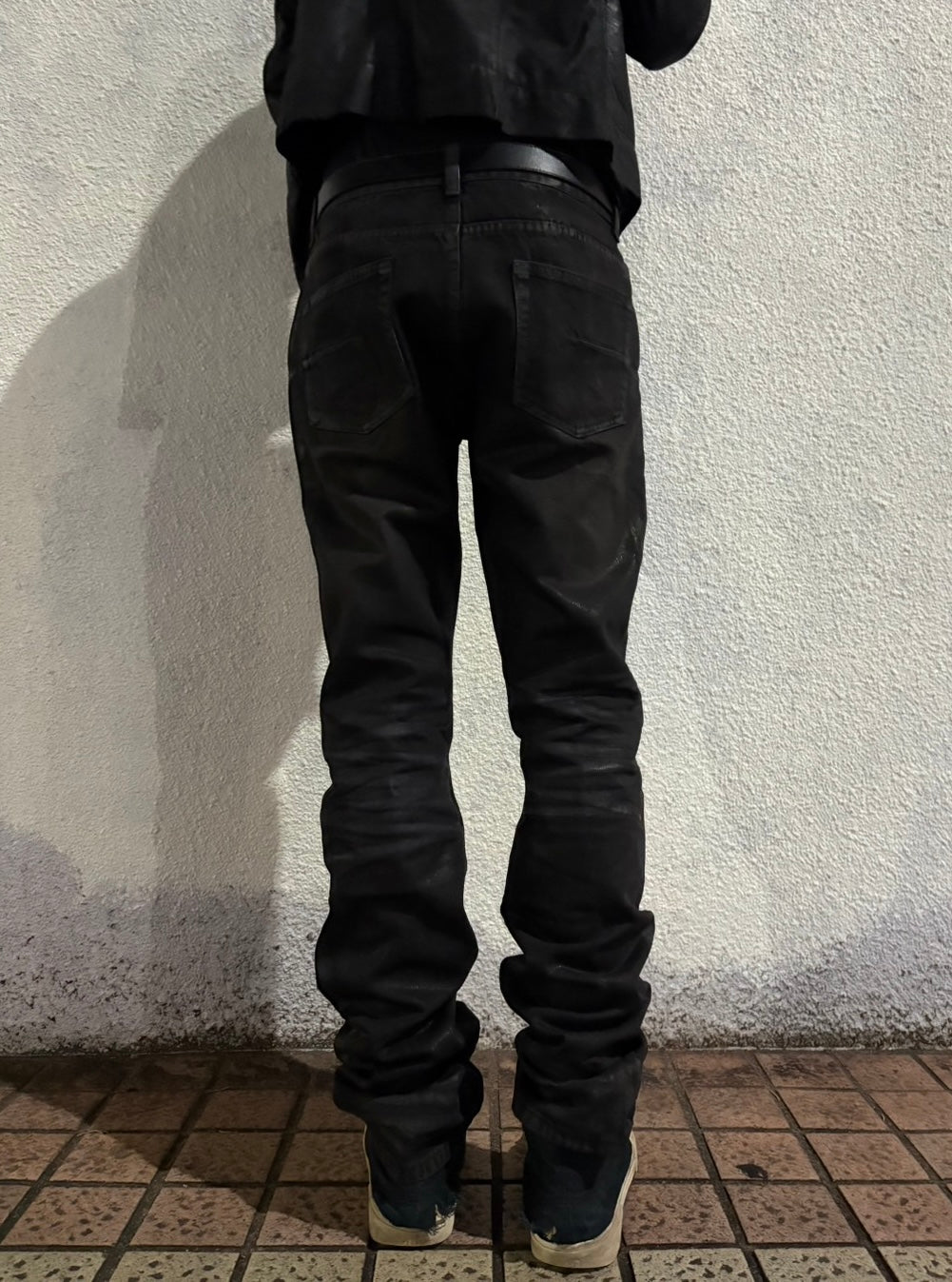 Faded Black Waxed Denim