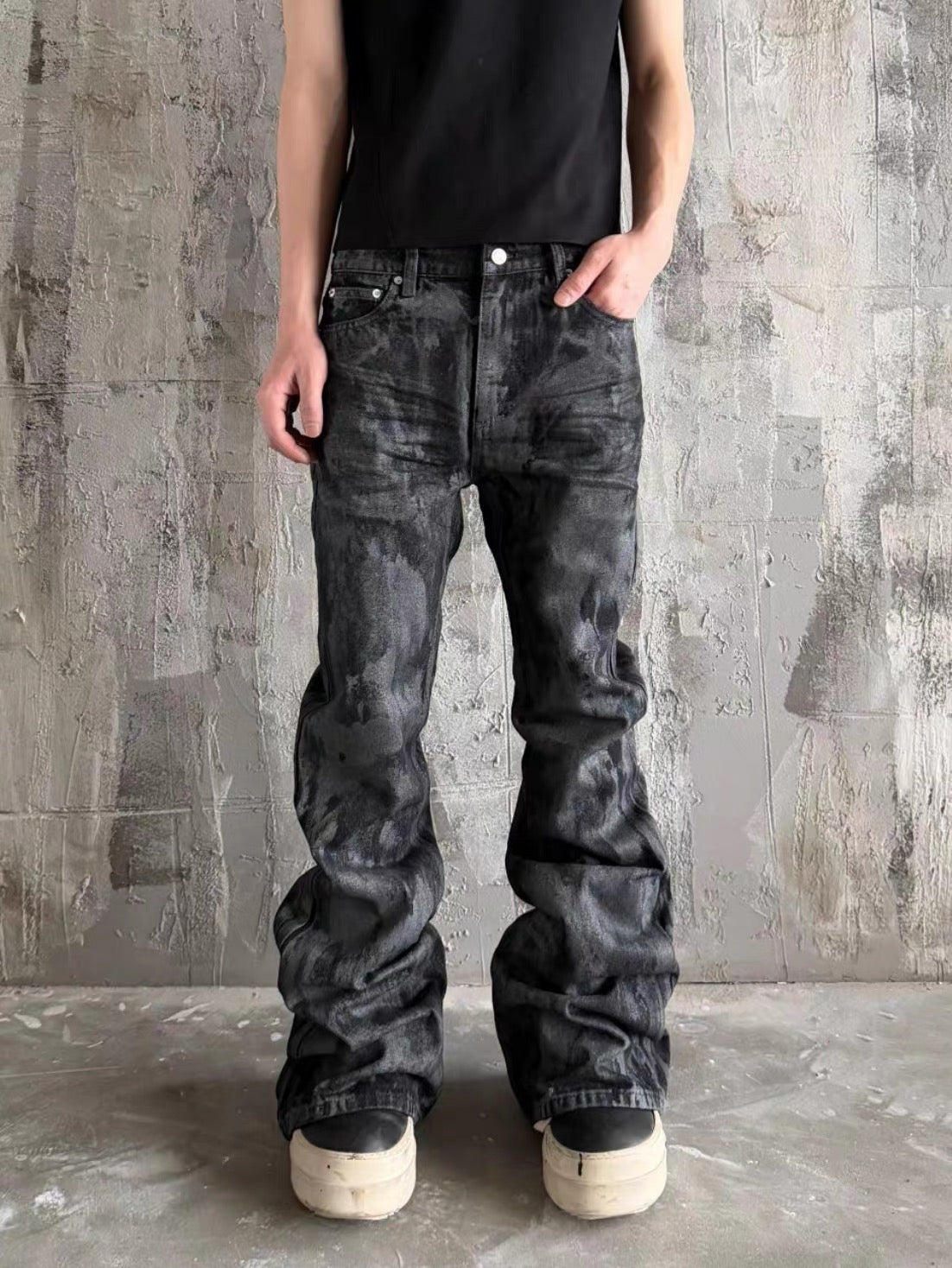 Obsidian Coated Denim